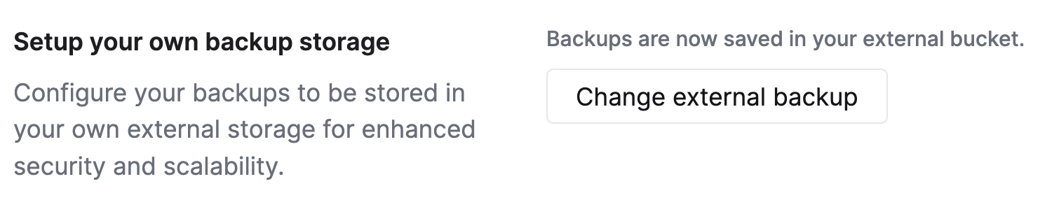 Change external backup