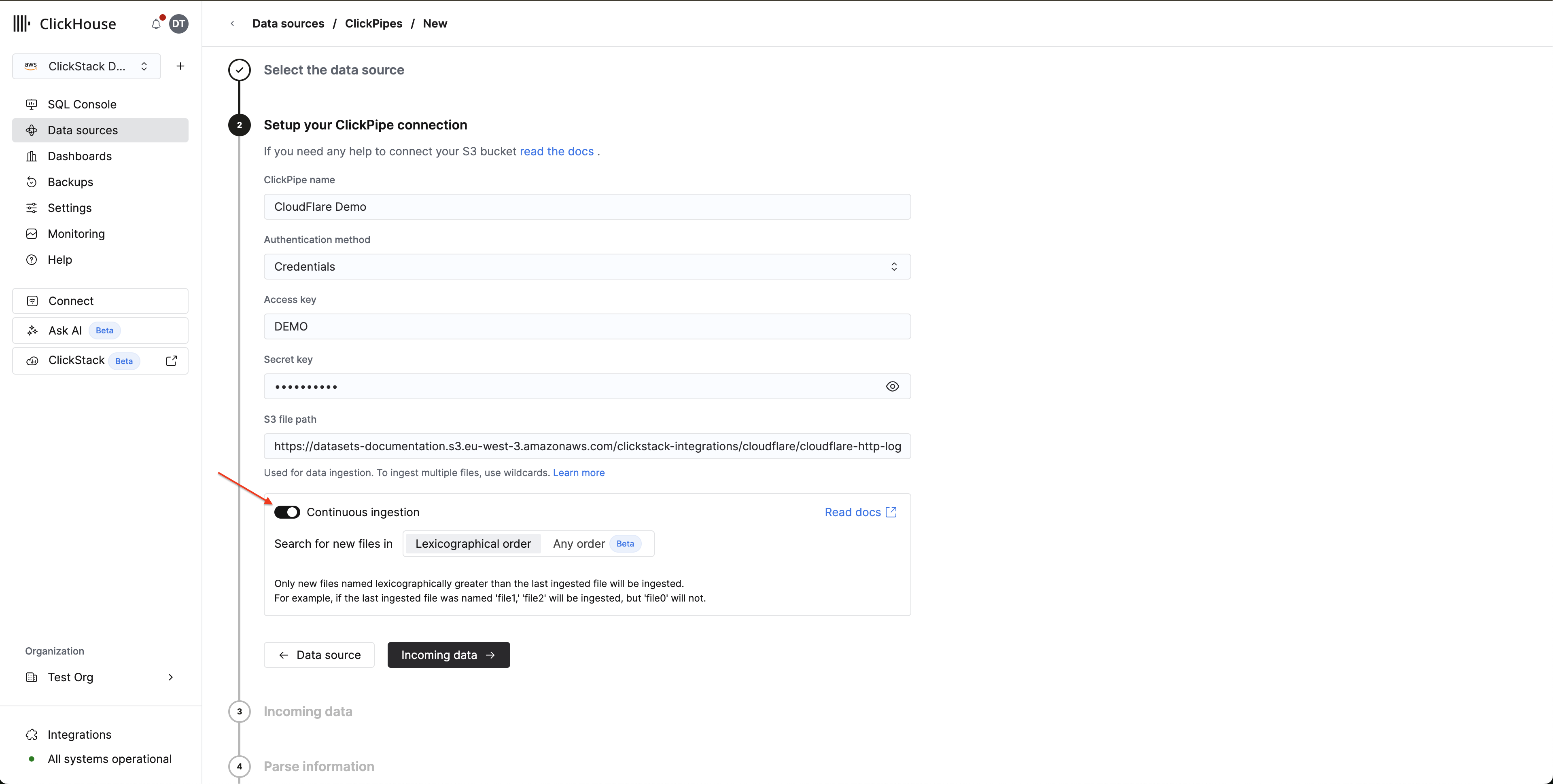 Непрерывная ингестия
